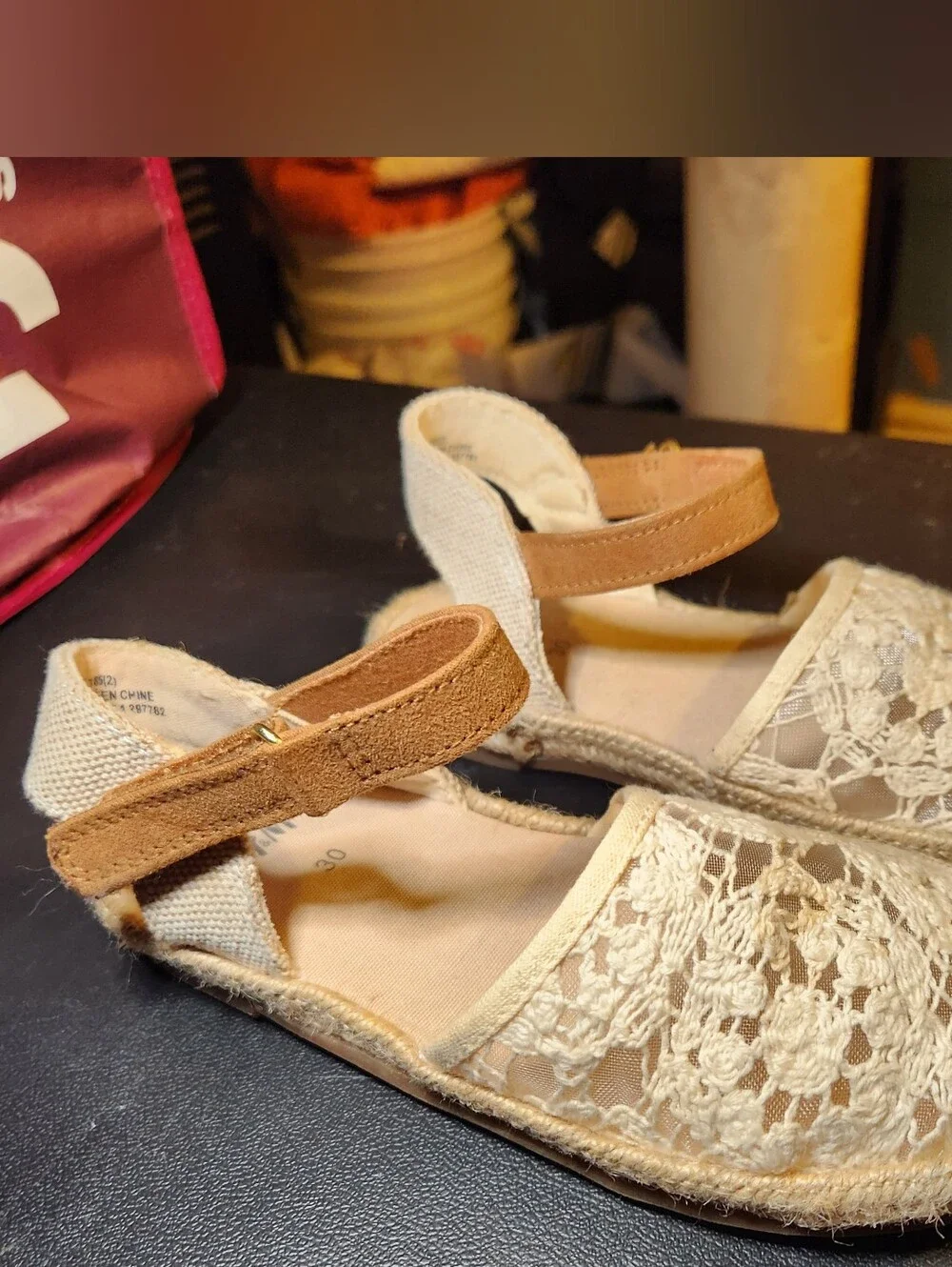 H&M Girls Cream Lace Espadrille Sandals